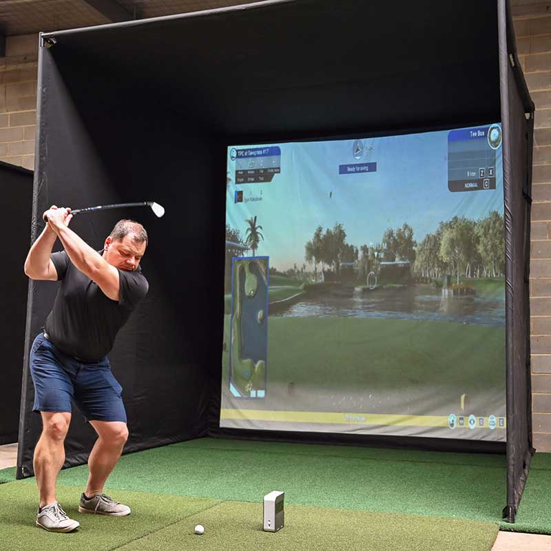 24/7 Golf Simulator Enclosure with Golf Trak