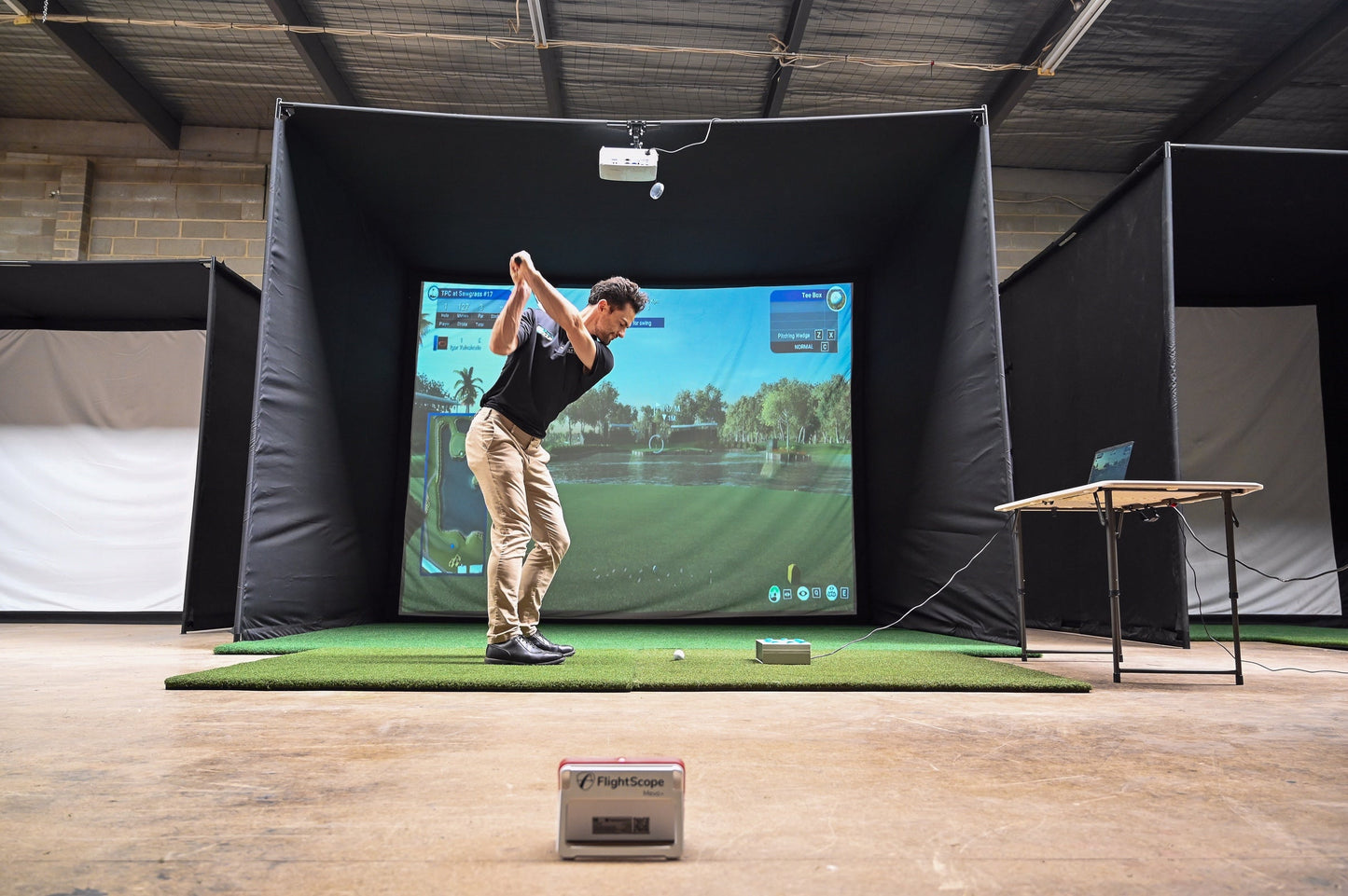 24/7 Golf Simulator Enclosure with Golf Trak