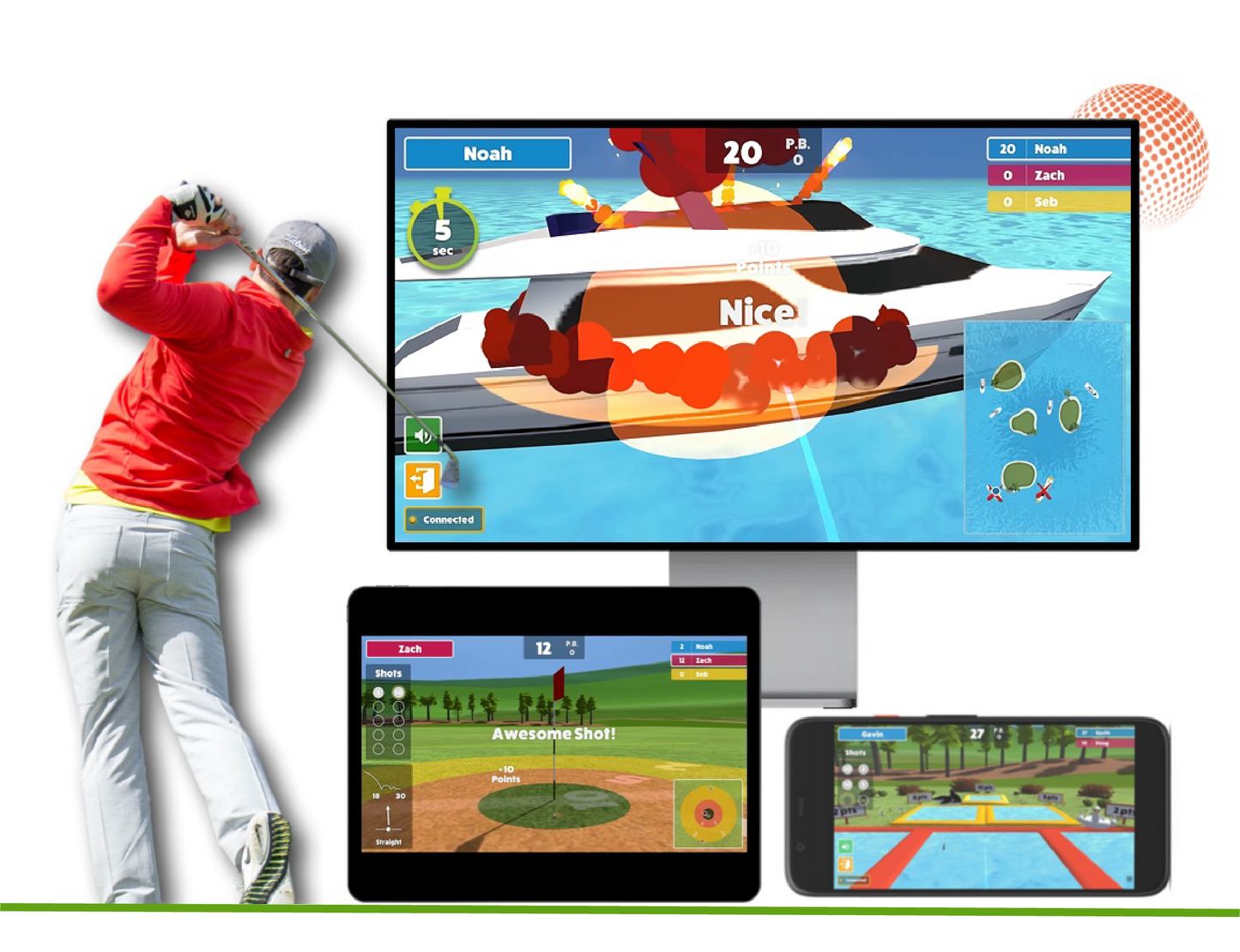 Awesome Golf Simulator Software for Flightscope (iOS & PC Bundle)