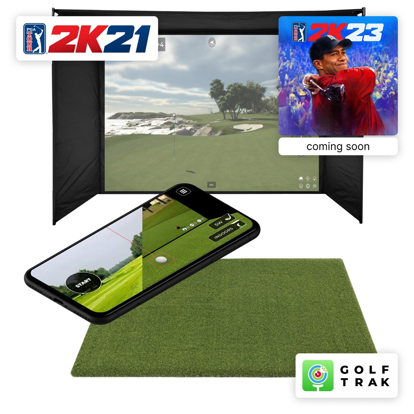 24/7 Golf Simulator Enclosure with Golf Trak