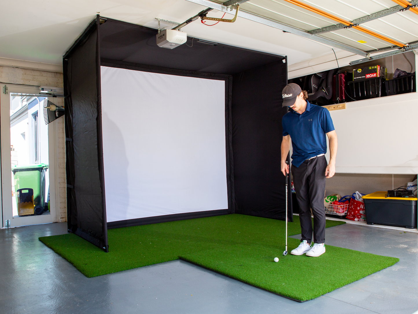 24/7 Golf Simulator Enclosure with Golf Trak